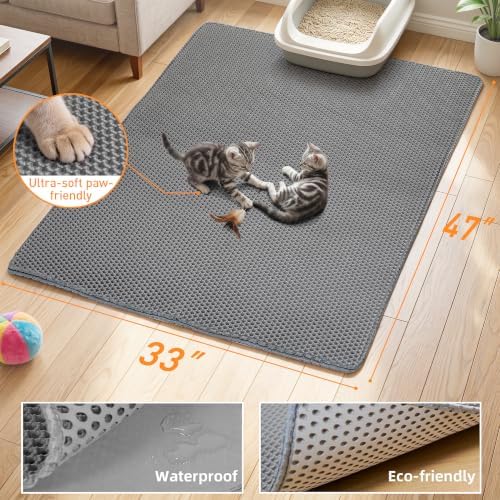 Cat Litter Mat 47"x33" Urine-Proof XL Litter Mat - Image 2