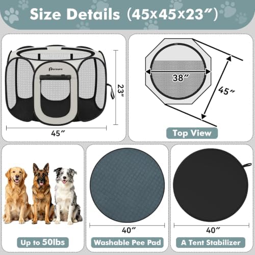 Persure Dog Cat Playpen Tent Crate Cage - Image 6