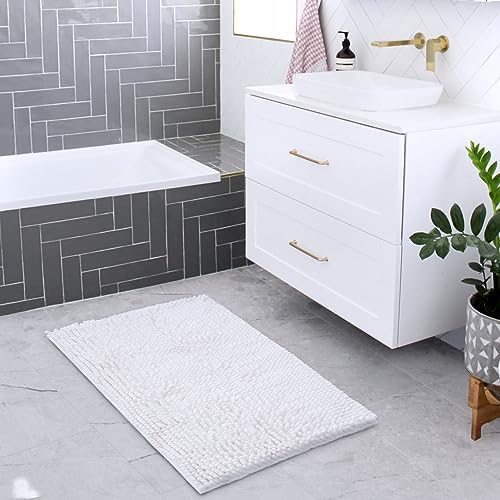 FRESHMINT Chenille Bathroom Rugs Mat 24"x17", Non-Slip Bath Mat - Image 2