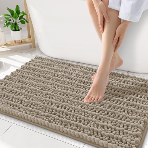 Smiry Bathroom Rugs 34X21, Extra Soft Rubber Backing Chenille Bath Mats by Smiry