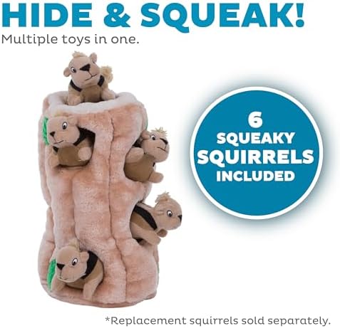 Outward Hound Hide-A-Squirrel Plush Squeaky Dog Toy - Image 3