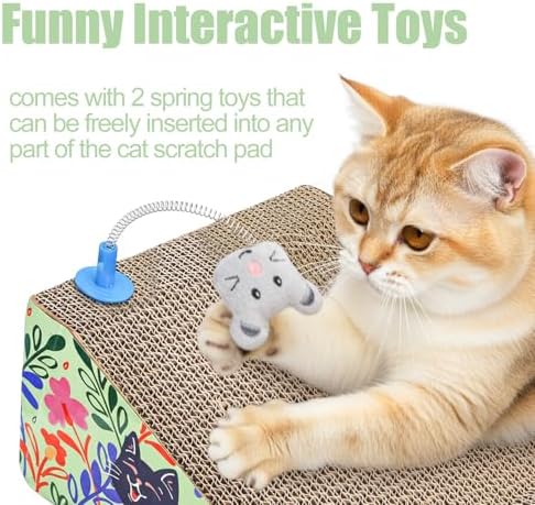 WUWEOT 2 in 1 Cat Scratching Board, Removable Cardboard Scratching Pad - Image 4
