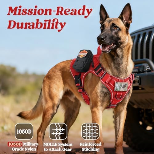 rabbitgoo Tactical Dog Harness for Large, Heavy Duty Military No Pull Vest - Image 6