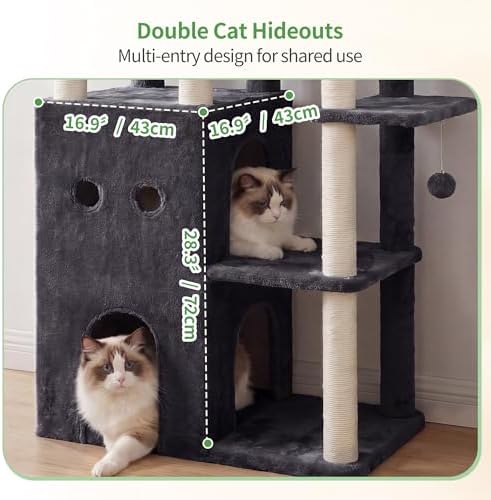 Heybly Cat Tree, 69.7 in Secure Anti-Tip Cat Tower - Image 2
