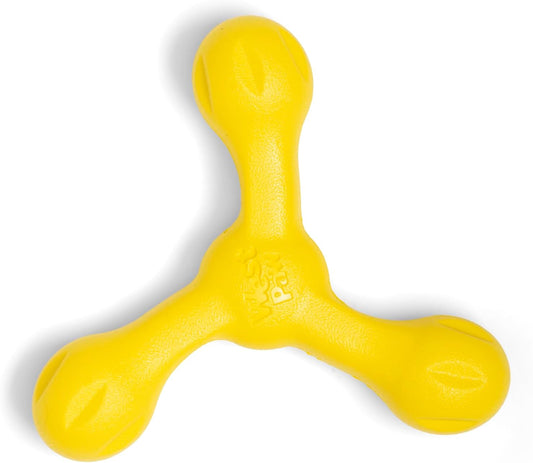 WEST PAW Zogoflex Air Skamp Tug-of-War Stick Dog Chew Toy – Hollow, Squishy Interactive Toy for Dogs, Puppies – for Chewing, Catch, Carry, Fetch, Dishwasher Safe, Latex-Free, 8.5", Dandelion Yellow
