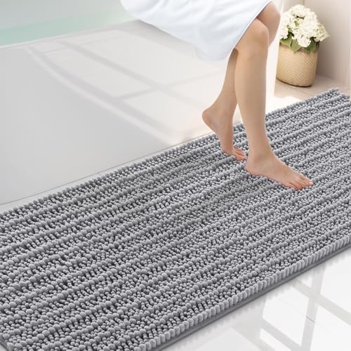Smiry Bathroom Rugs 70X24, Extra Soft Rubber Backing Chenille Bath Mats by Smiry
