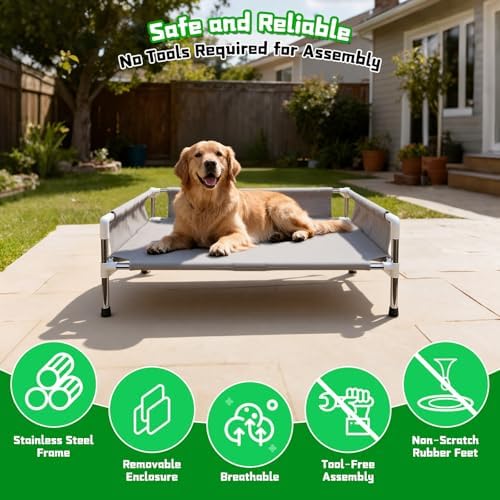 Makerfire Elevated Dog Bed, Raised Dog Sofa Bed - Image 3
