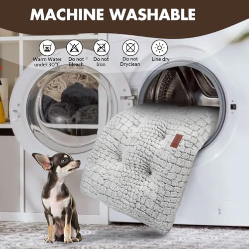Dog Bed Crate Pad for Small Dogs 30"x20" Coffee - Image 5