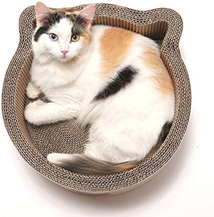 Necoichi Cat-Headed Scratcher Bed | Cardboard Cat Scratcher Bowls - Image 2