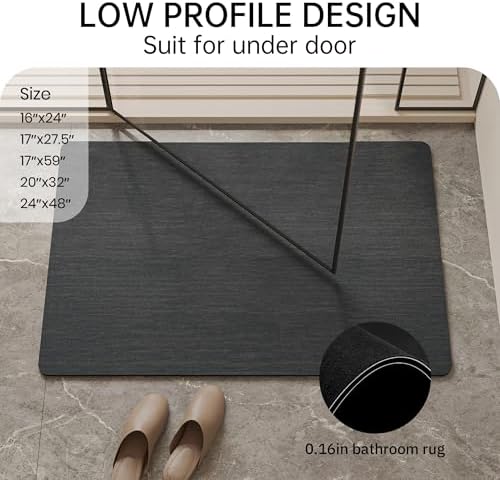 Mecko Bath Mat Ultra Thin Black - Image 2
