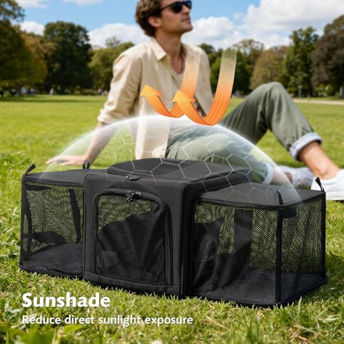 Pecute Cat Carrier Expandable, Stable Pet Carrier, Dark Gray - Image 6