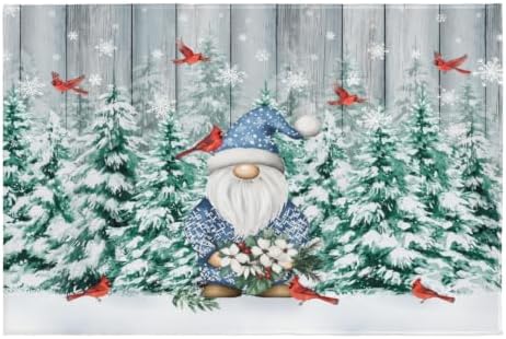 Giwawa Winter Gnome Bath Rug Pine Tree Absorbent Bathroom Rug Holiday Washable by Giwawa