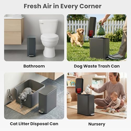 iTouchless 3 Gallon / 12 Liter Dog Poop Step Pedal Trash Can w/Odor Filter - Image 5