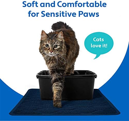 MIGHTY MONKEY Waterproof Cat Litter Box Mat, BPA Free, 24x17 Navy - Image 4