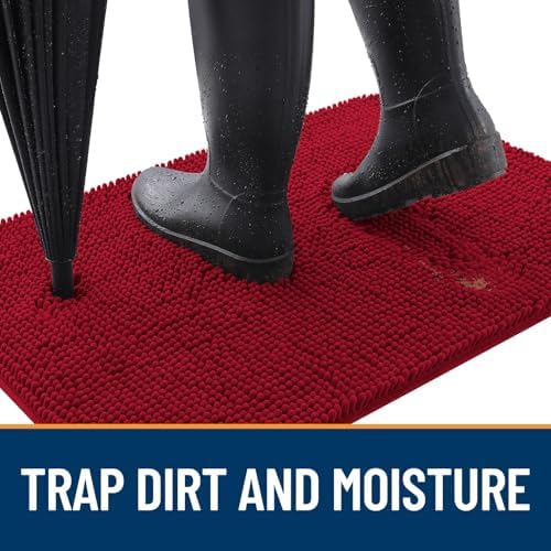 OLANLY Dog Door Mat for Muddy Paws 47x20, Super Absorbent Chenille Mud Mat - Image 2