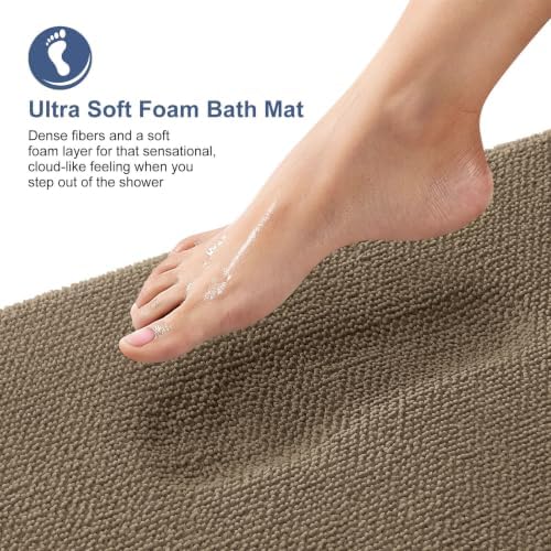 OLANLY Memory Foam Bathroom Runner Rug 47x17, Absorbent Long Bath Mat - Image 2