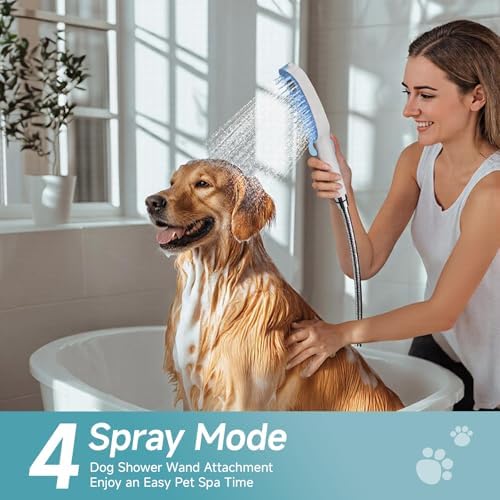 Dog Shower Attachment with 4 Adjustable Spray Patterns, Pet Shower Attachment - Image 2