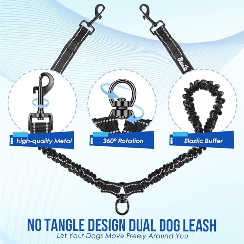 SlowTon Double Leash for Two Dogs, No Tangle & - Image 5