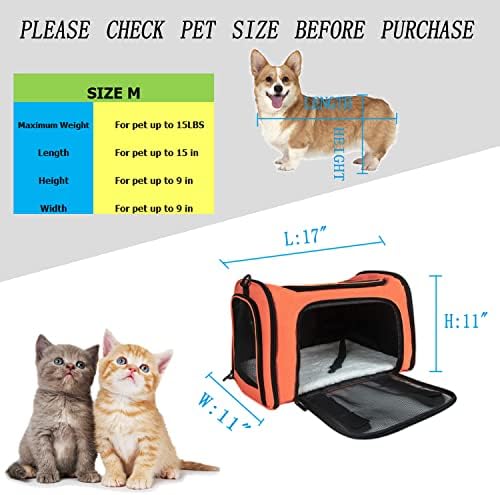 Soft Sided Carrier for Small Medium Cats Dogs, TSA Airline Approved Collapsible - Image 4