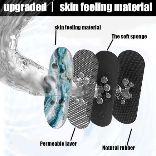 Aquamarine White-Agate- Super Absorbent Quick-Drying Bathroom Mat Rug, Rubber - Image 3