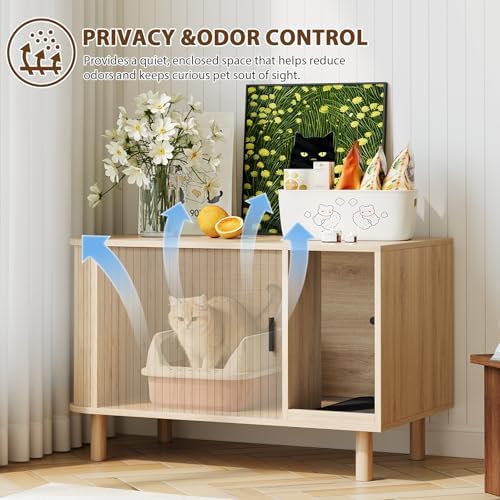 34.3" Cat Litter Box Enclosure Furniture - Image 3