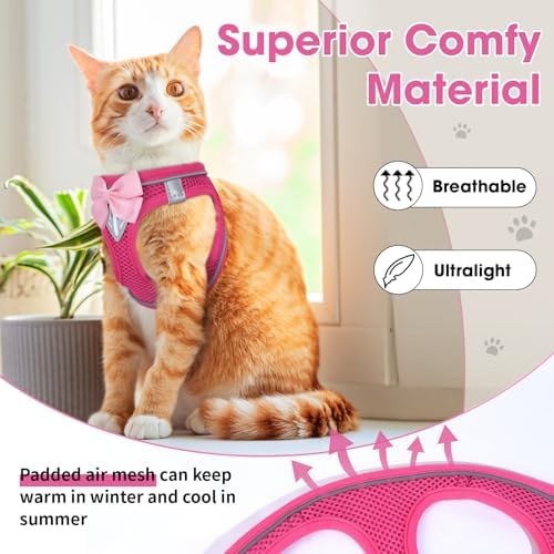 Cat Vest Harness and Leash Set, Escape Proof Kitten Harness Pink S - Image 4
