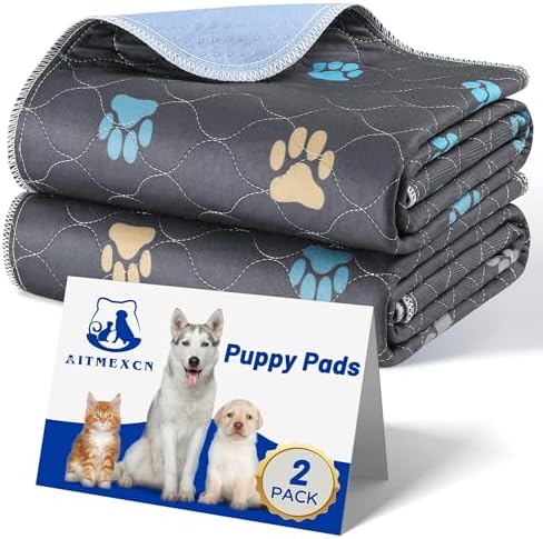 Aitmexcn Washable Pee Pads for Dogs, 2 Pack Reusable Puppy Pads by Aitmexcn