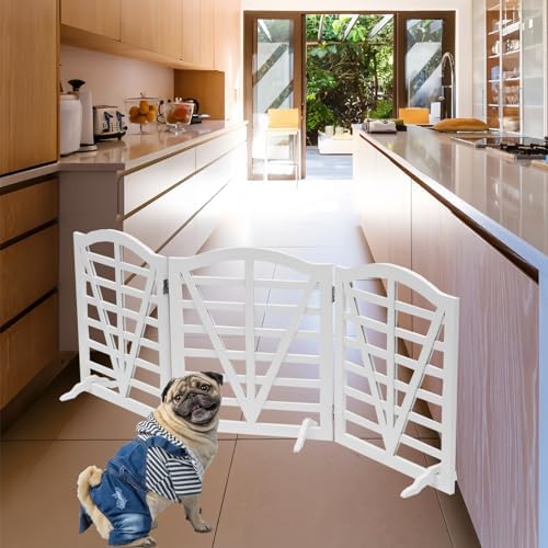 Foldable Wooden Dog Gate Freestanding Pet Gate - Image 6