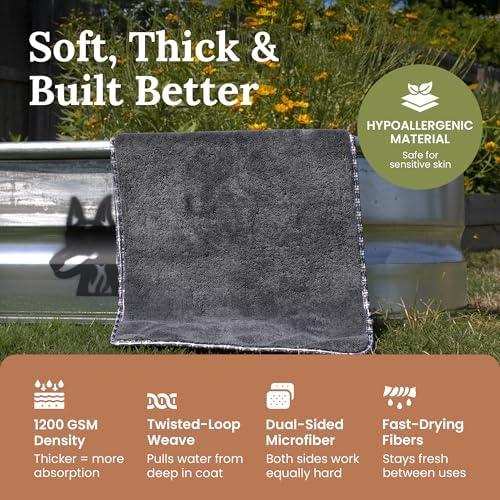 Dog Drying Towel for Dogs – Extra Large 24" x 35" Microfiber Dog Bath Towel - Image 4