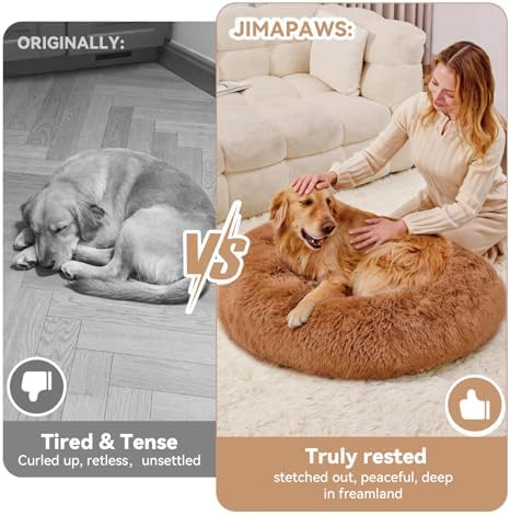 Medium Dog Bed, Washable Plush Donut Dog Bed, 28 Inch - Image 5