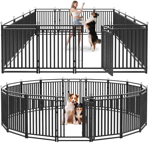 Thickened Outdoor Dog Fence, 16 Panels by Petorldog
