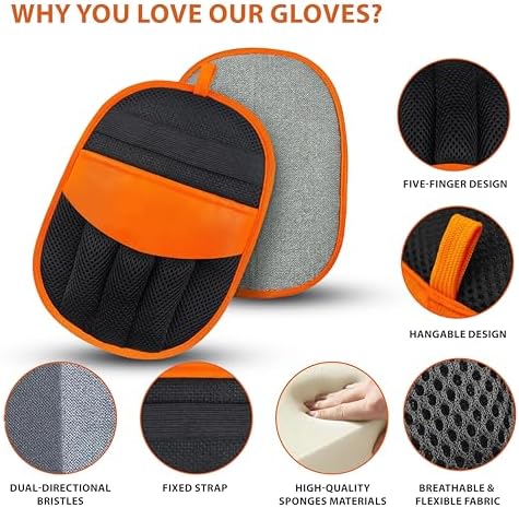 Pet Grooming Glove Set for Dogs & Cats - Image 4