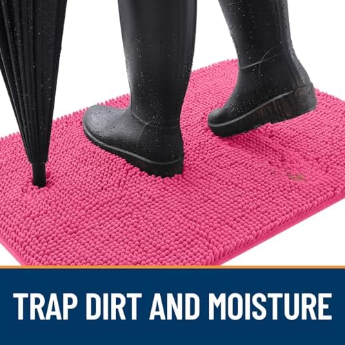 OLANLY Dog Door Mat for Muddy Paws 54x32, Super Absorbent Chenille Mud Mat - Image 2