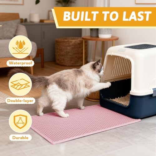 Pieviev Cat Litter Mat, Double-Layer Waterproof Litter Trap - Image 7