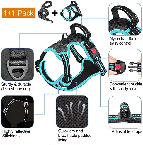 tobeDRI No Pull Dog Harness Adjustable Reflective Oxford Easy Control Medium - Image 3