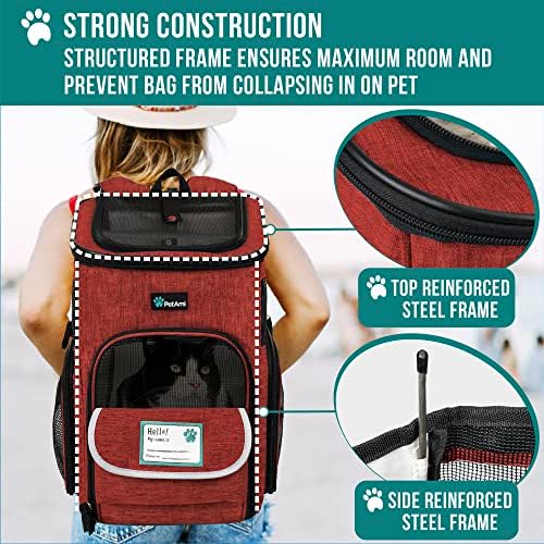 PetAmi Dog Backpack Carrier, Airline Approved 4-Way Entry Cat Bag - Image 6