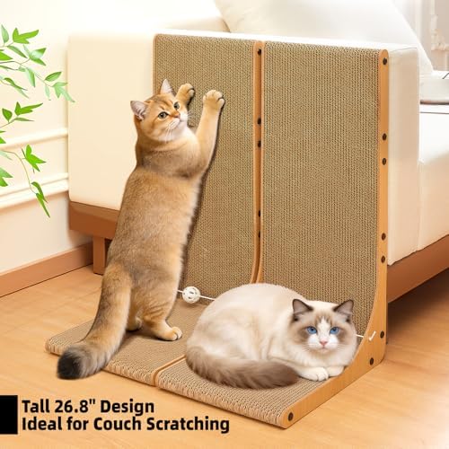 26.8 Inch Cat Scratching Post, Premium High Density Cardboard Cat Scratcher - Image 7