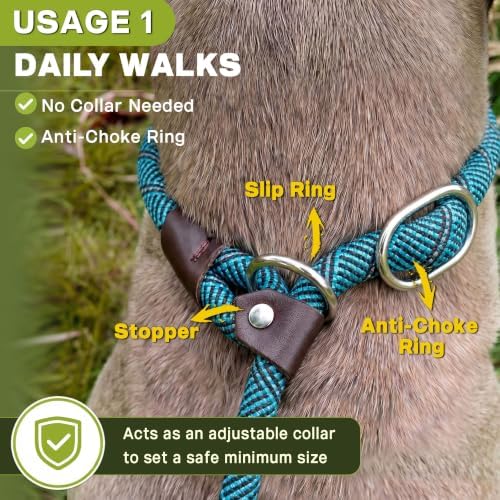 Fida Durable Slip Lead Dog Leash, 6 FT x 3/8" Dog Training Leash - Image 4