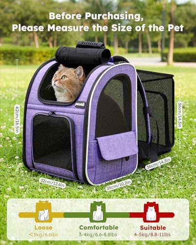 pecute Cat Backpack Expandable, Cat Carrier - Image 2