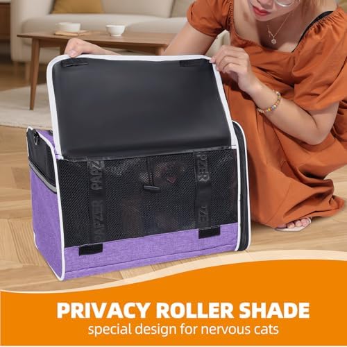 Cat Carrier for Travel, Soft-Sided, Top Loading, Privacy Curtain, to 20 lbs - Image 3