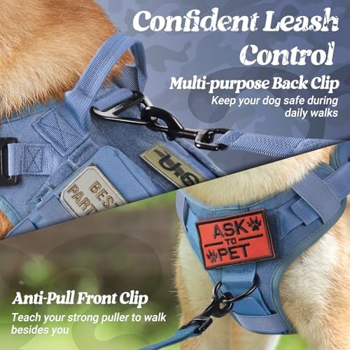 rabbitgoo Tactical Dog Harness for Small, Heavy Duty Military No Pull Vest - Image 2