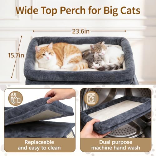 Cat Tree Tower with 15.7x23.6 Perch Bed - Image 6