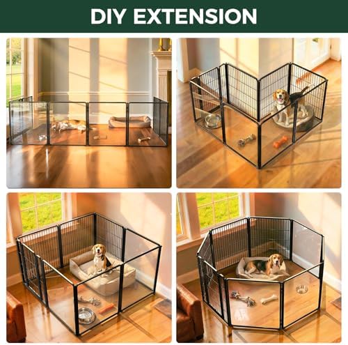 FXW AuraSpace Pro Acrylic & Wire Mesh Indoor Dog Playpen, 8 Panels - Image 5