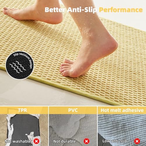 TYUU Large Bathroom Rugs Non Slip Washable Bath Rugs Super Absorbent Bathroom - Image 3