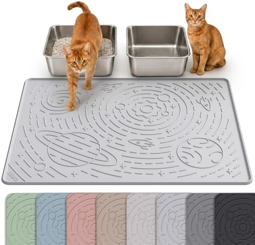 OHMO Cat Litter Mat Large Litter Box Mat, 31.5x23.6 Light Grey, Premium by OHMO