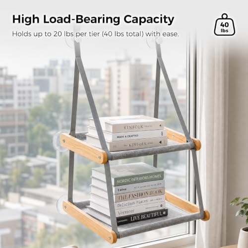 PEQULTI Cat Window Perch, 2 Tier Cat Window Hammock - Image 5