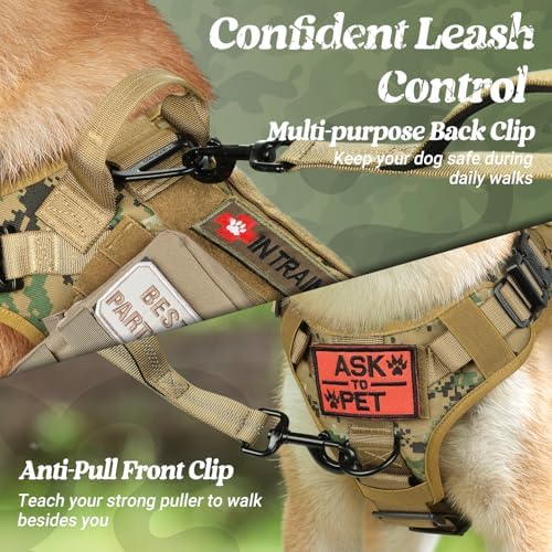 rabbitgoo Tactical Dog Harness for Medium, Heavy Duty Military No Pull Vest - Image 2