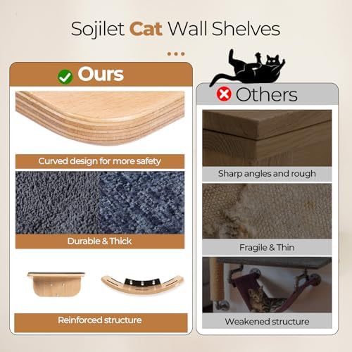 Cat Wall Shelves for Cat Wall Steps, Wooden Floating Modern Mounted Space - Image 5