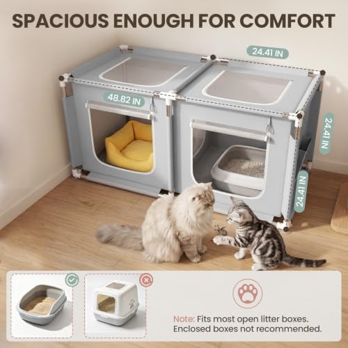 2-in-1 Cat Playpen Indoor Enclosure - Image 2