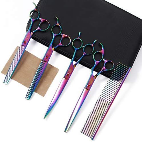 Moontay 8" Professional Dog Grooming Scissors Set of 5 by Moontay